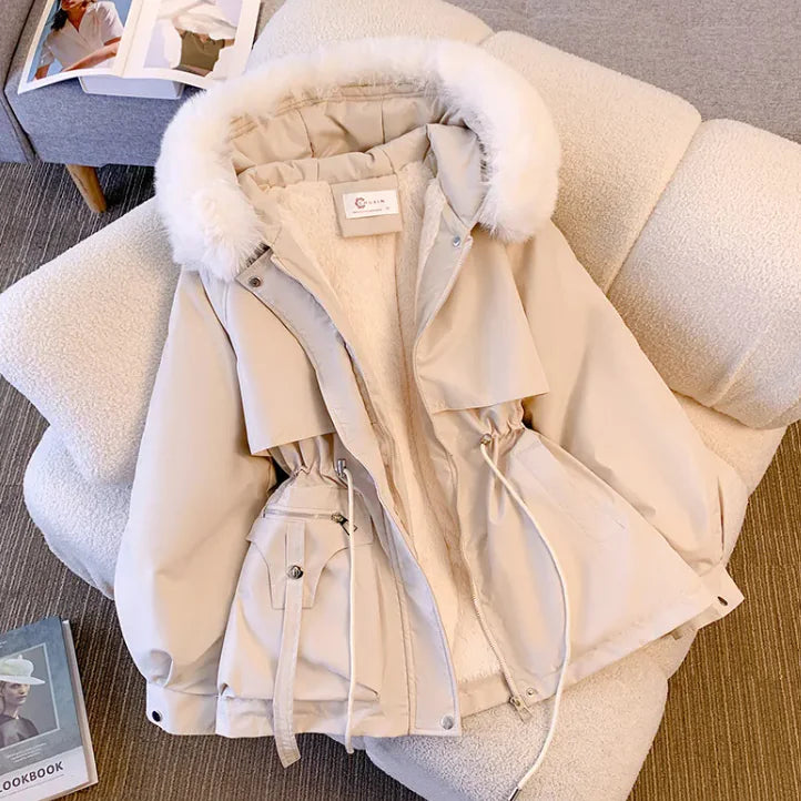 Abrigo de Invierno Coreano Estilo Acogedor de Talla Grande