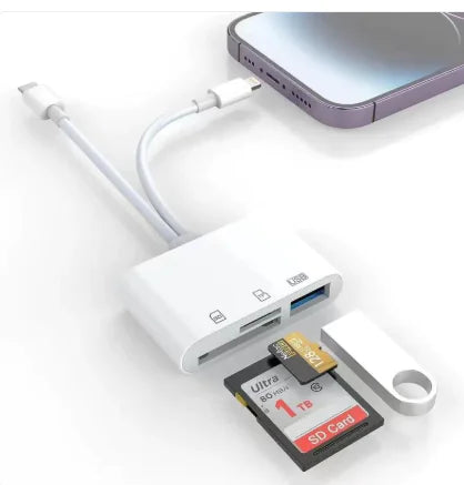 Lector de Tarjetas de Memoria para Cámara SDTF de Teléfono Móvil y Tableta Tipo-C con Cable Adaptador USBOTG