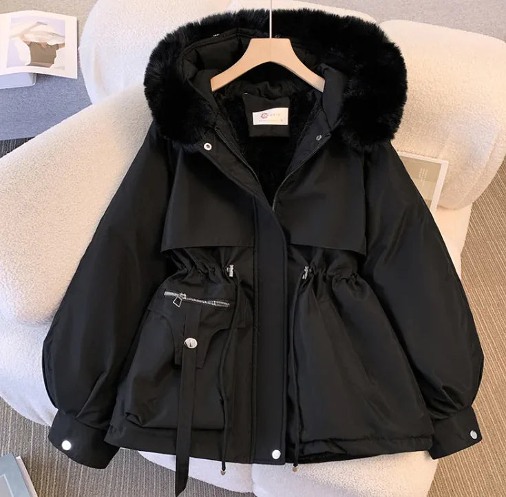 Abrigo de Invierno Coreano Estilo Acogedor de Talla Grande