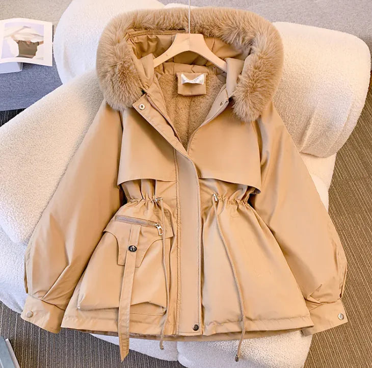 Abrigo de Invierno Coreano Estilo Acogedor de Talla Grande