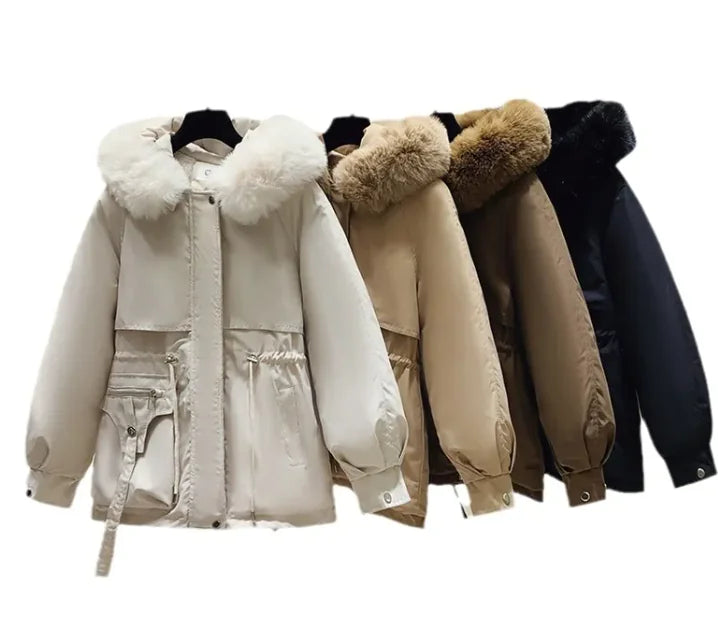 Abrigo de Invierno Coreano Estilo Acogedor de Talla Grande