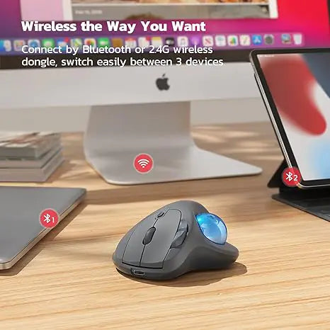 Ratón Ergonómico con Trackball Inalámbrico