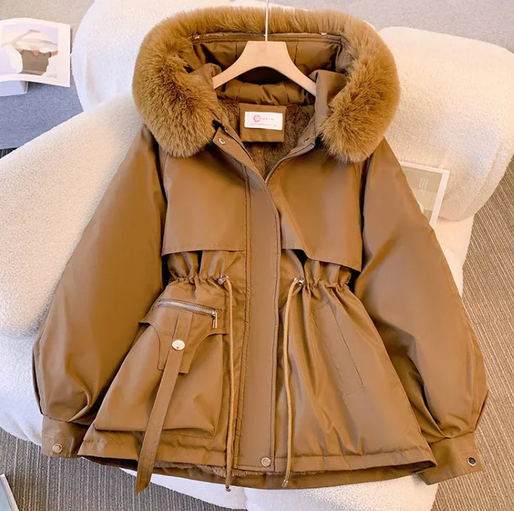 Abrigo de Invierno Coreano Estilo Acogedor de Talla Grande