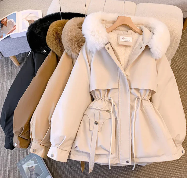 Abrigo de Invierno Coreano Estilo Acogedor de Talla Grande