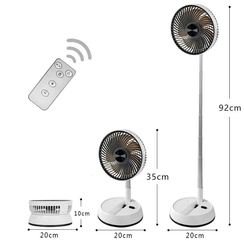 Ventilador Silencioso Plegable con Control Remoto USB