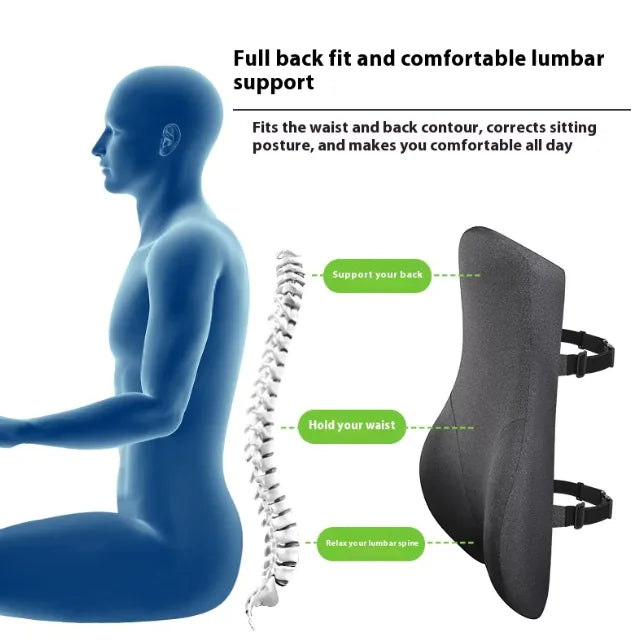 Cojín de Apoyo Lumbar de Espuma Viscoelástica